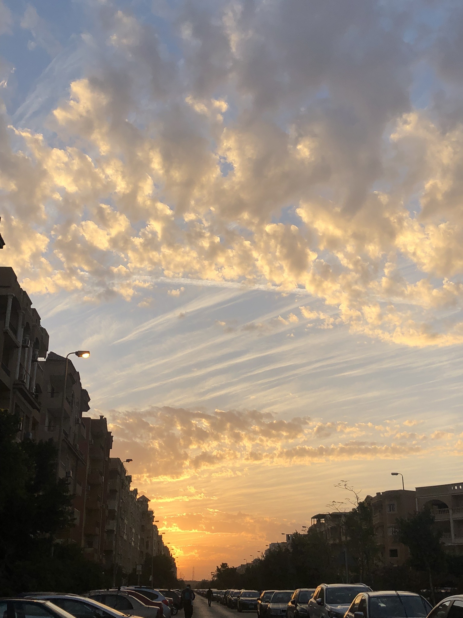 Street view of a sunset 