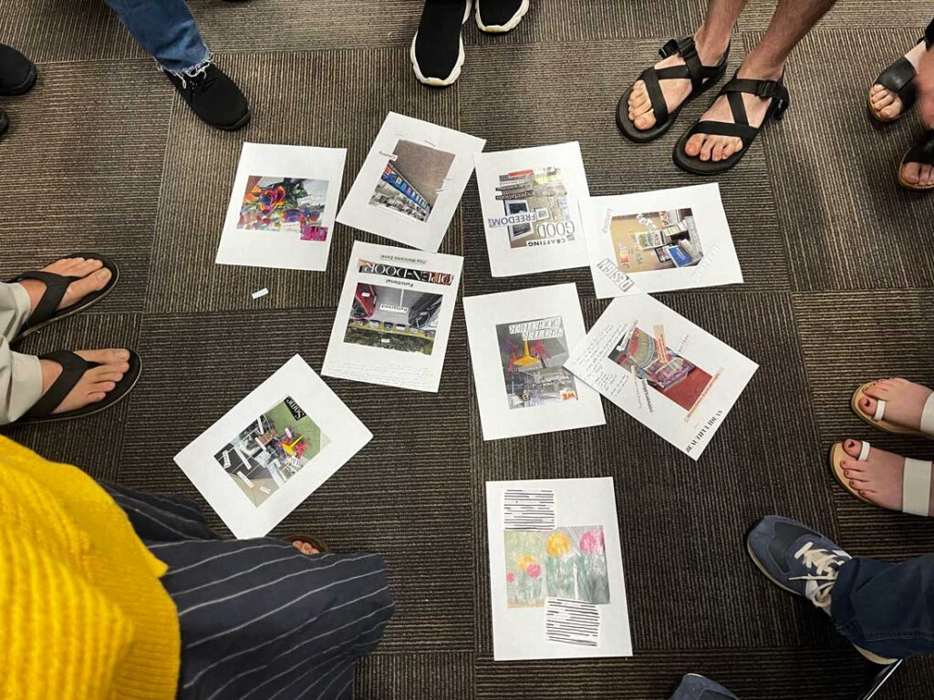 PhotovoiceWorldwide training participants looking at their group photos and working on theming. SOURCE: PVWW