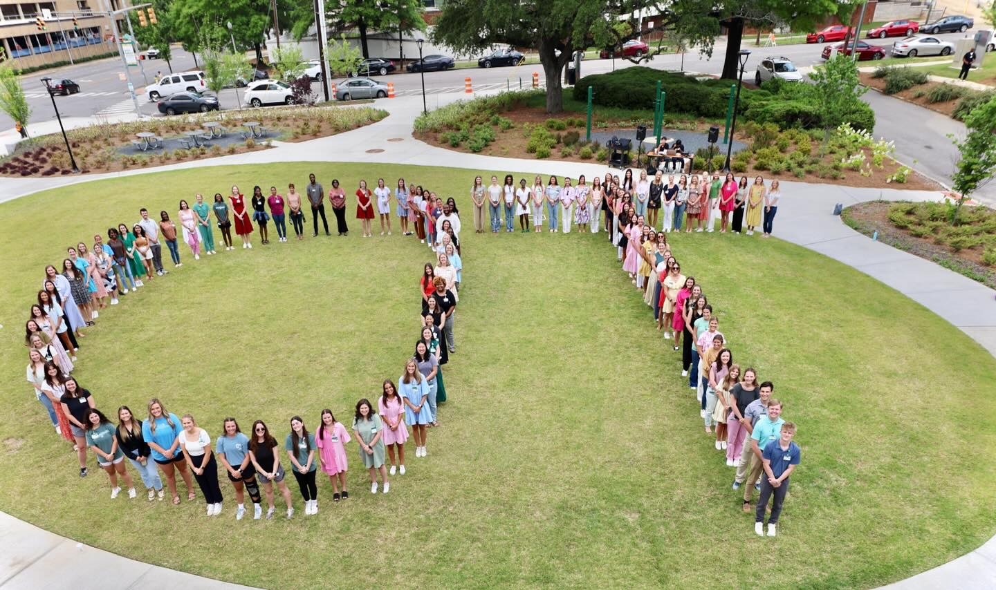 This is a photo of all the people spelling out OT. They are Occupational Therapists.