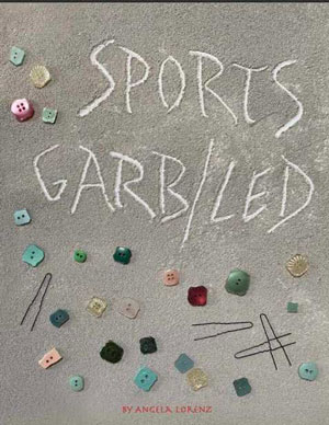 Beads and bobby pins surrounding the words "Sports Garb/Led"