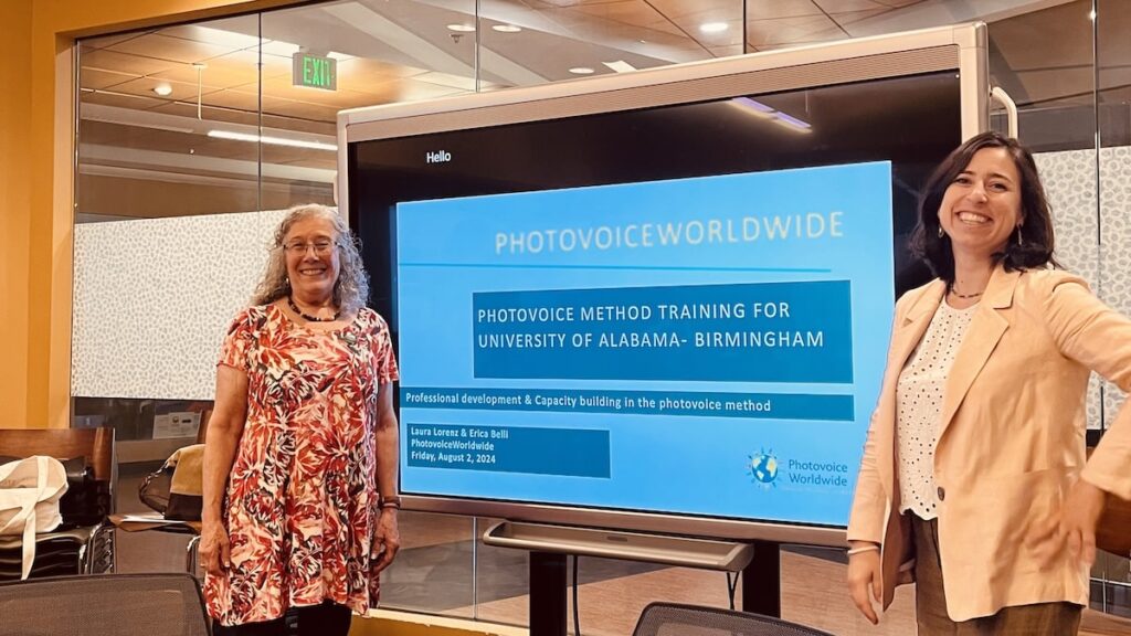 Laura Lorenz and Erica Belli at photovoice training at University of Alabama- Birmingham