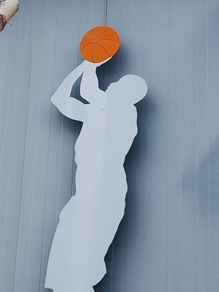 Cut out of a person about to shoot a basketball